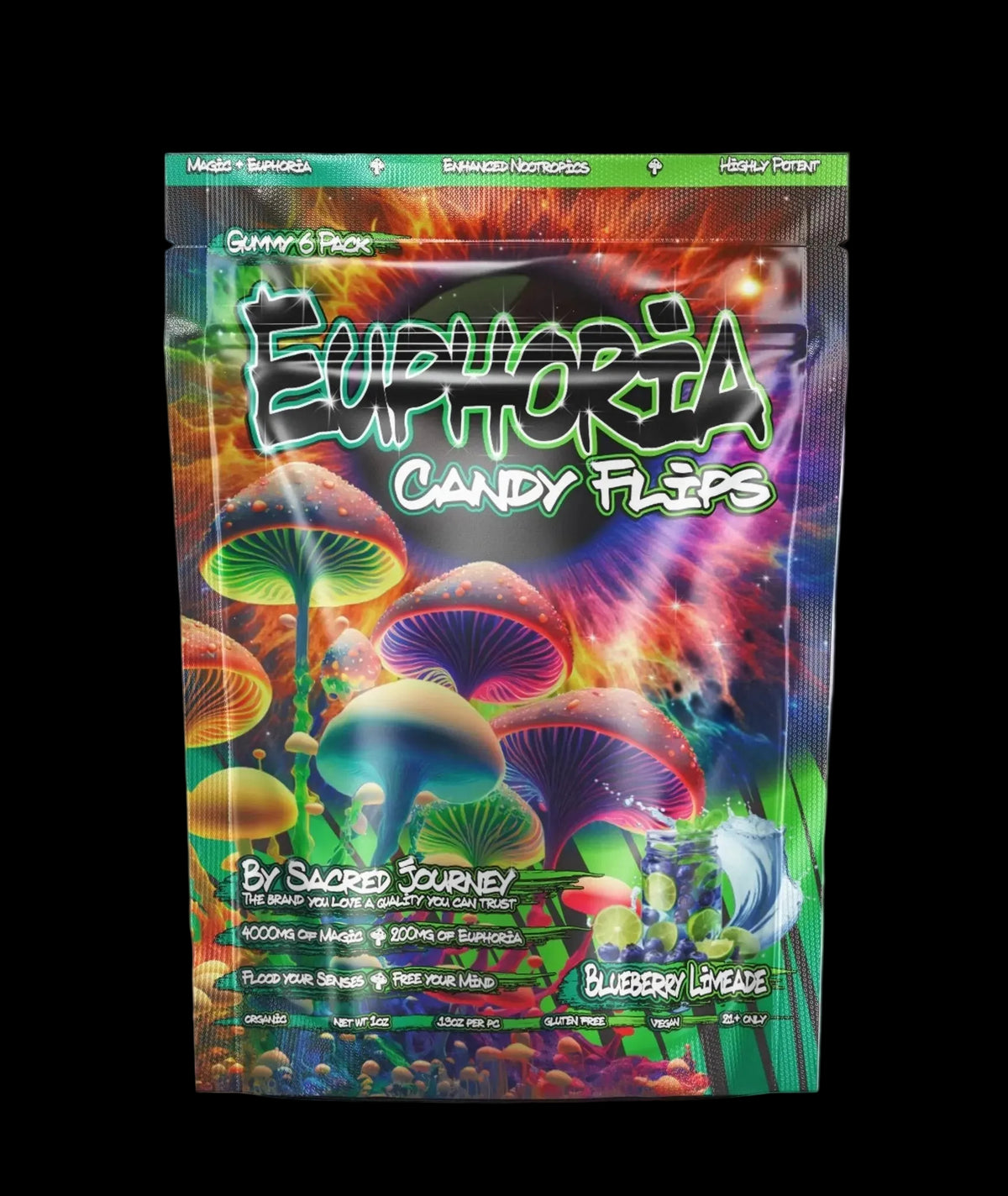 Euphoria Gummies – Blueberry Limeade 6ct - (Box of 10) - Mystic Journey Path