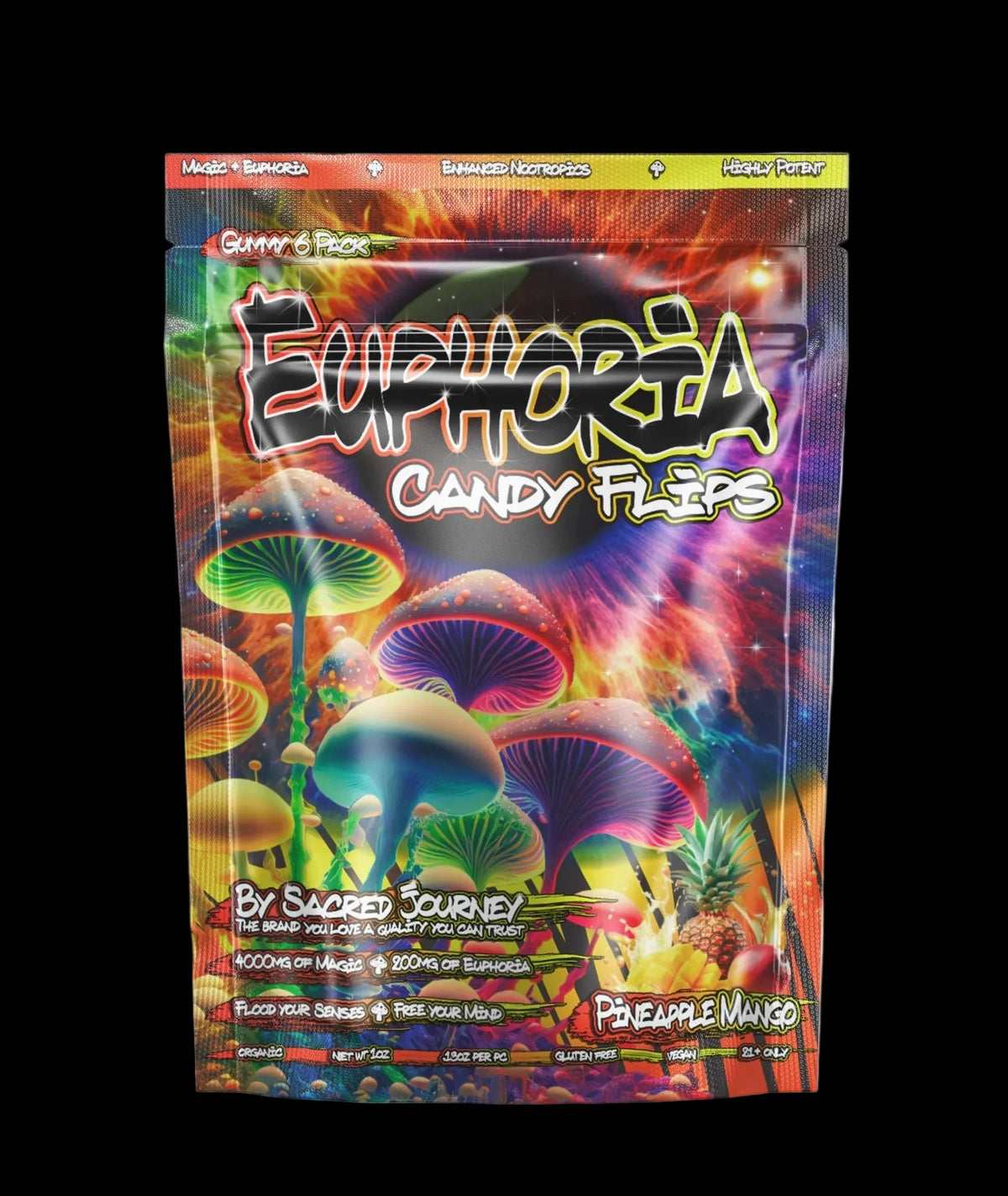 Euphoria Gummies – Pineapple Mango 6ct - (Box of 10) - Mystic Journey Path