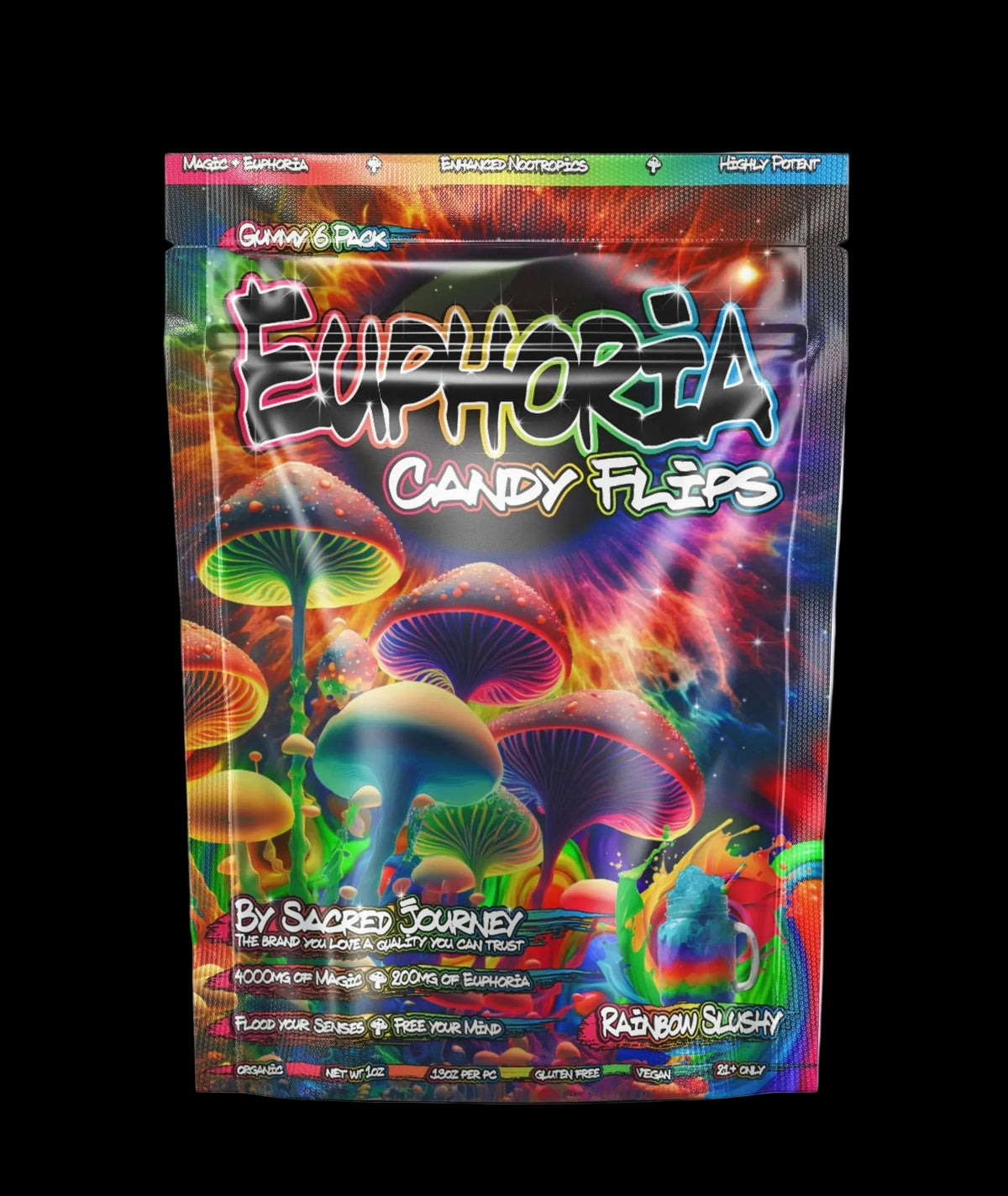 Euphoria Gummies – Rainbow Slushy 6ct - (Box of 10) - Mystic Journey Path