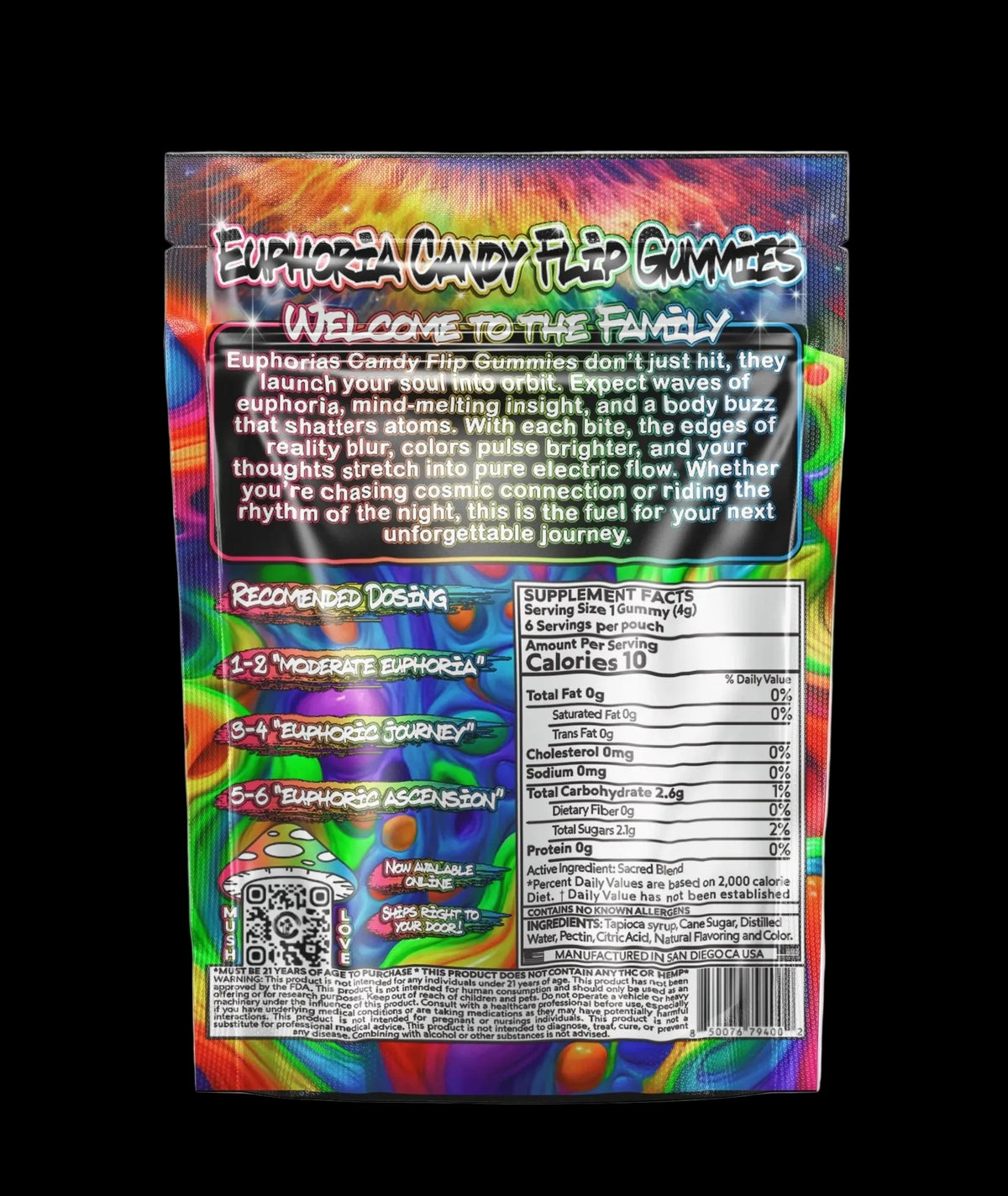 Euphoria Gummies – Rainbow Slushy 6ct - (Box of 10) - Mystic Journey Path