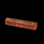 Incense Burner - Wooden Box with Storage - 5 Panel Jali & Flowers -Mystic Journey Path