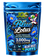 JGO Blue Lotus Infused Gummies - Blue Raspberry Puffs - 30ct - Mystic Journey Path