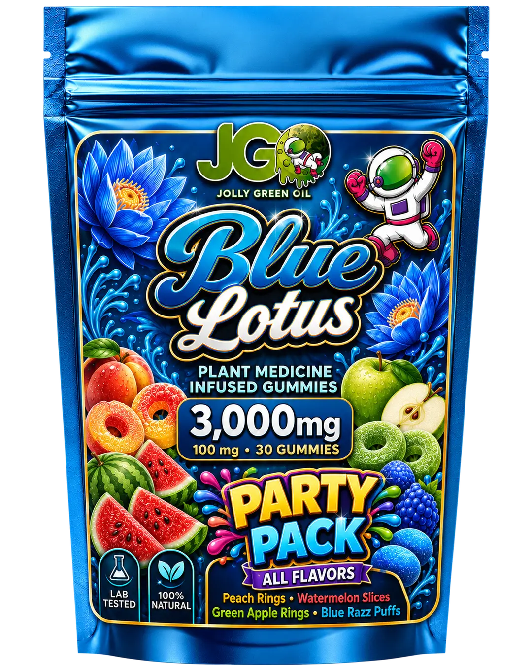 JGO Blue Lotus Infused Gummies - Party Pack - 30ct - Mystic Journey Path