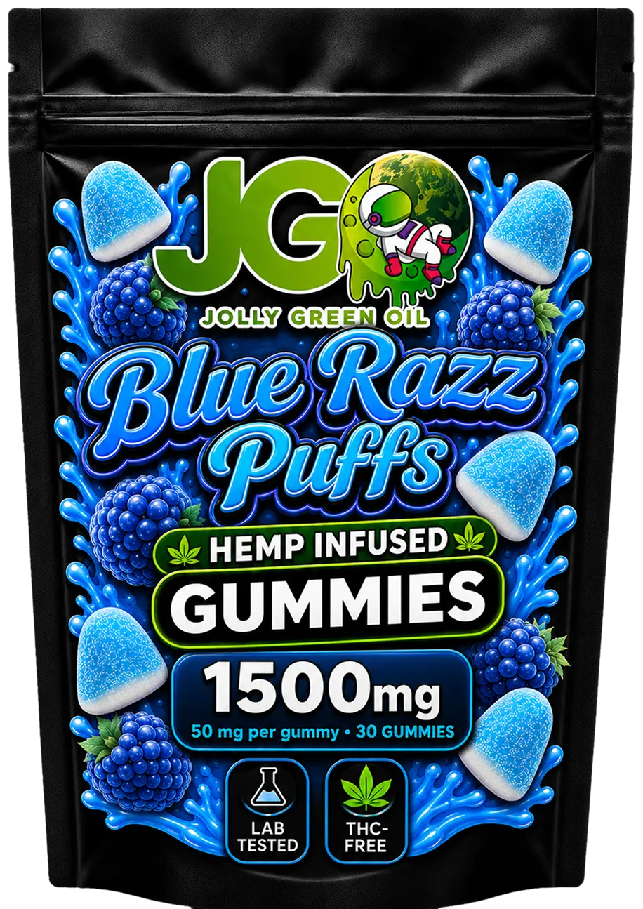 JGO Blue Raspberry Puffs Gummies - 30ct - Mystic Journey Path