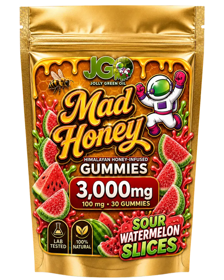 JGO Mad Honey Infused Gummies - Sour Watermelon Slices - 30ct - Mystic Journey Path