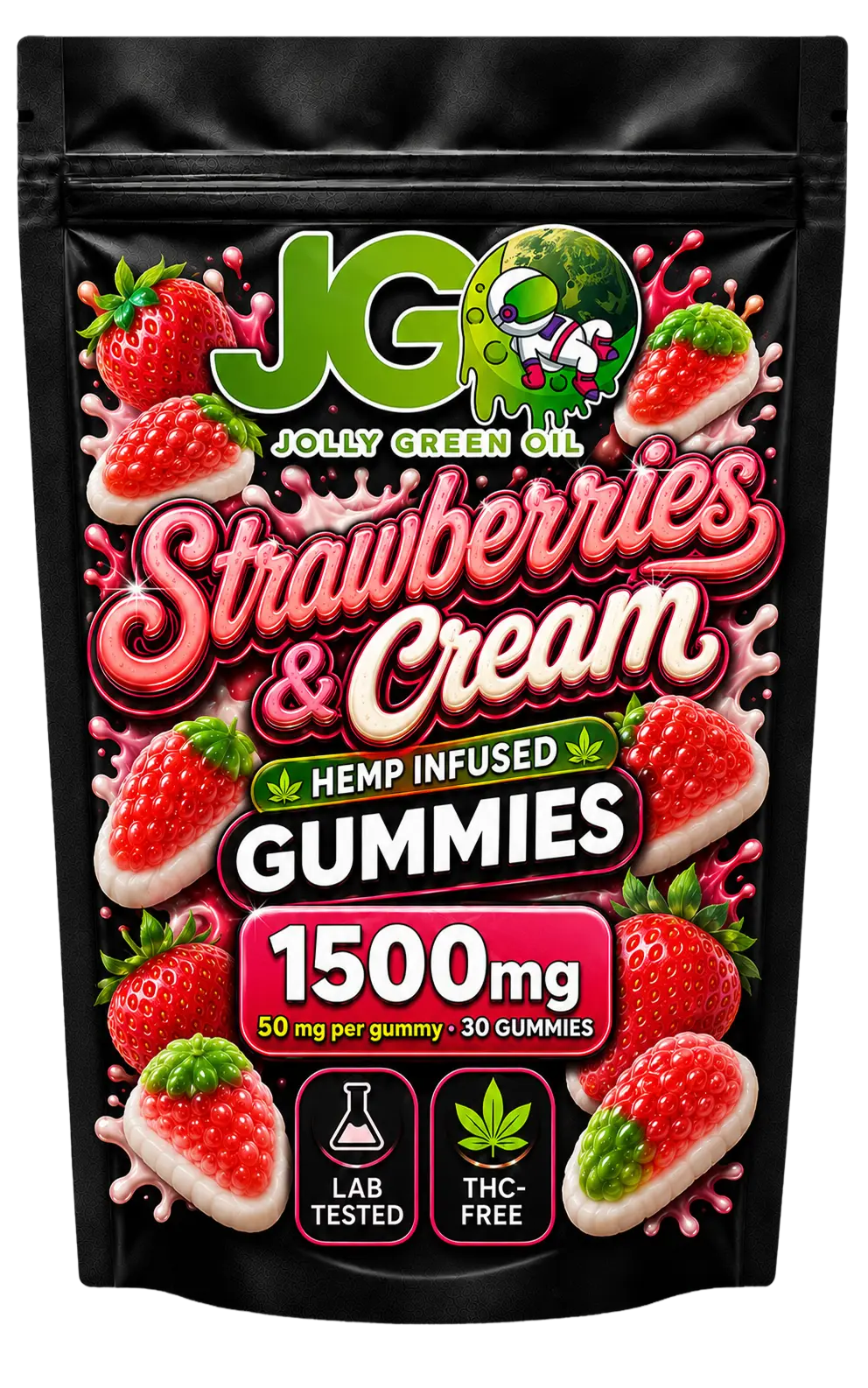 JGO Strawberries & Cream Gummies - 30ct - Mystic Journey Path
