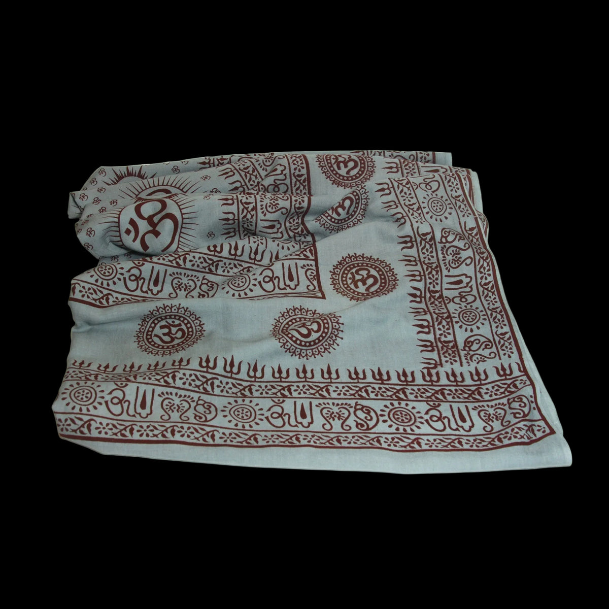 Meditation Yoga Prayer Shawl - Mantra Om - Grey Large   - Mystic Journey Path