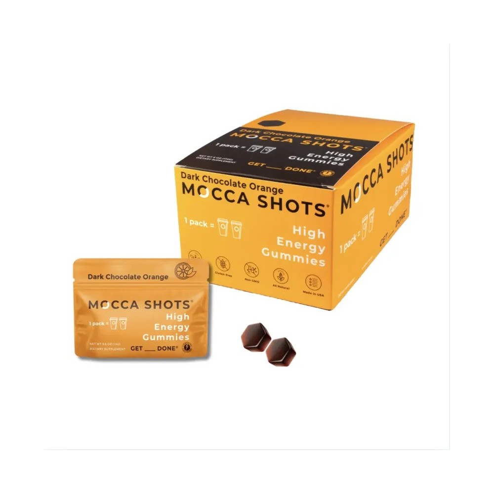 Mocca Shots High Energy Gummies with Caffeine Dark Chocolate Orange - Mystic Journey Path