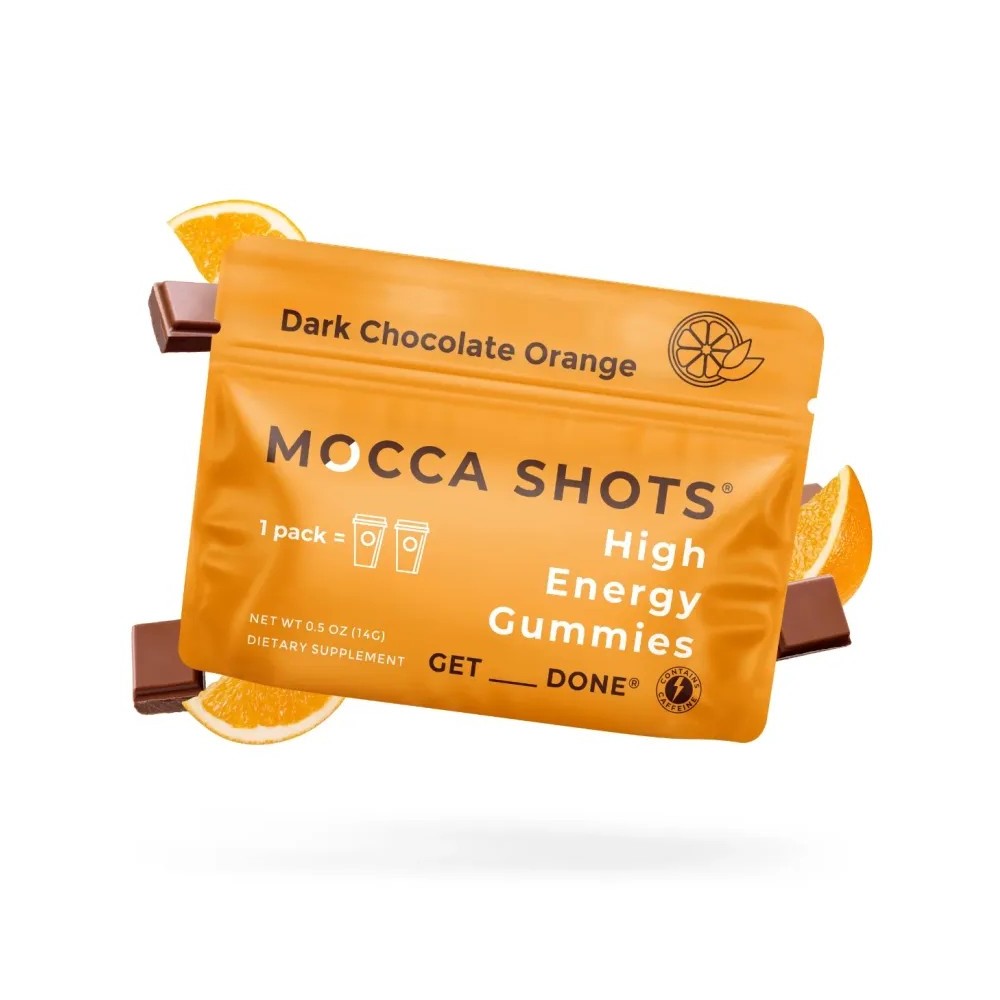 Mocca Shots High Energy Gummies with Caffeine Dark Chocolate Orange - Mystic Journey Path