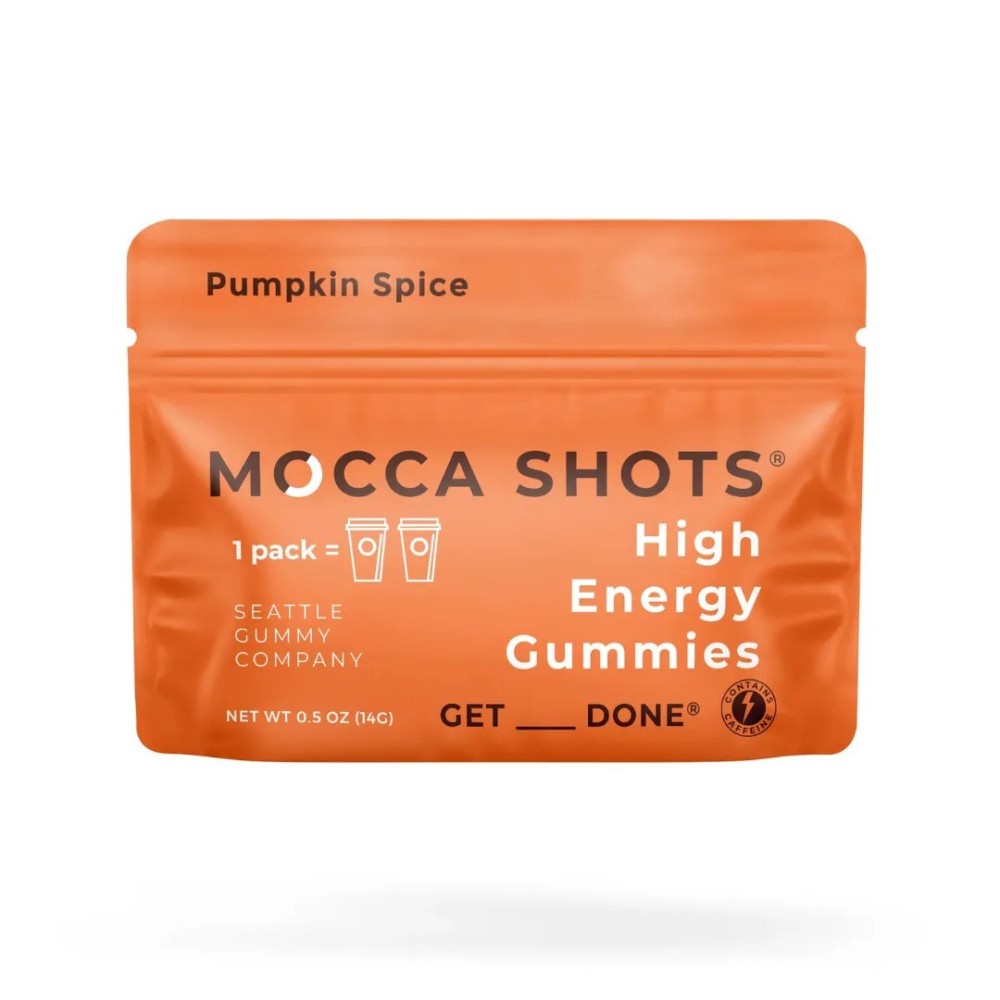 Mocca Shots High Energy Gummies with Caffeine Pumpkin Spice (12 - Pack) - Mystic Journey Path