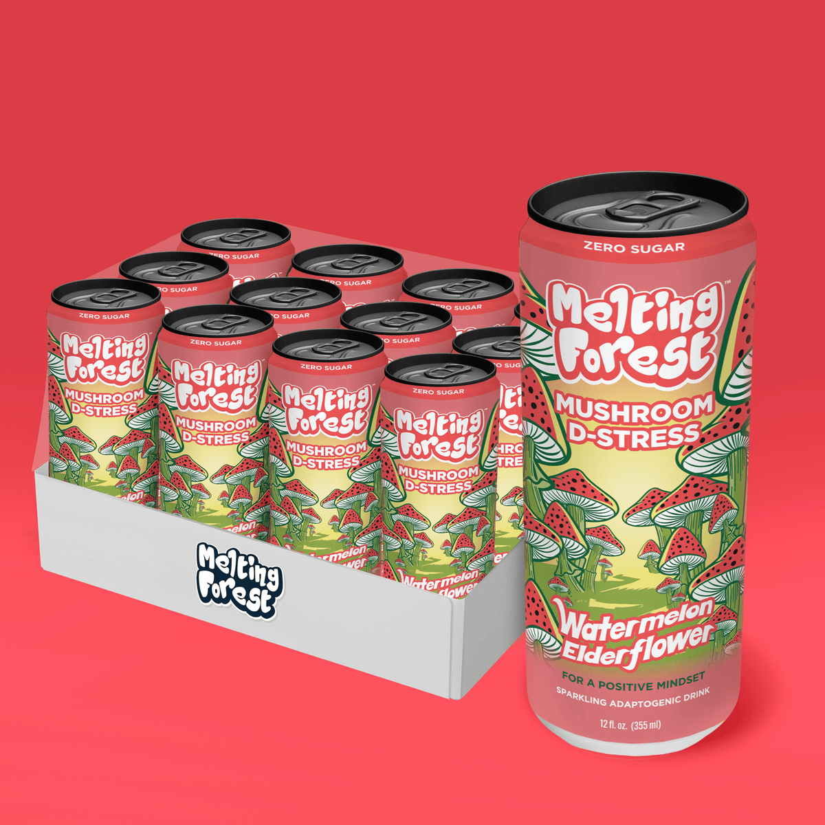 Melting forest - Mushroom D-Stress Sparkling Water (Zero Caffeine) - Mystic Journey Path