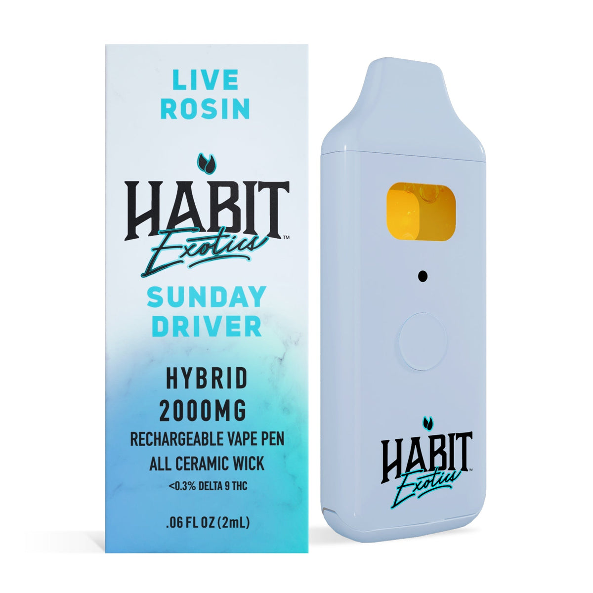 THCA Live Rosin Rechargeable Vape - Sunday Driver 2g (Hybrid) - 10 Pack - Mystic Journey Path