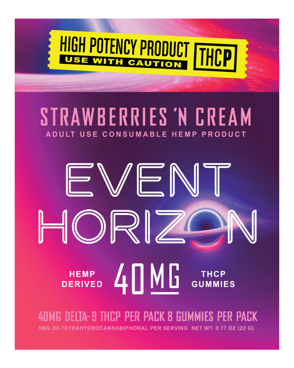 Event Horizon THCP gummies Stawberries n Cream~40mg Box of 10 - Mystic Journey Path