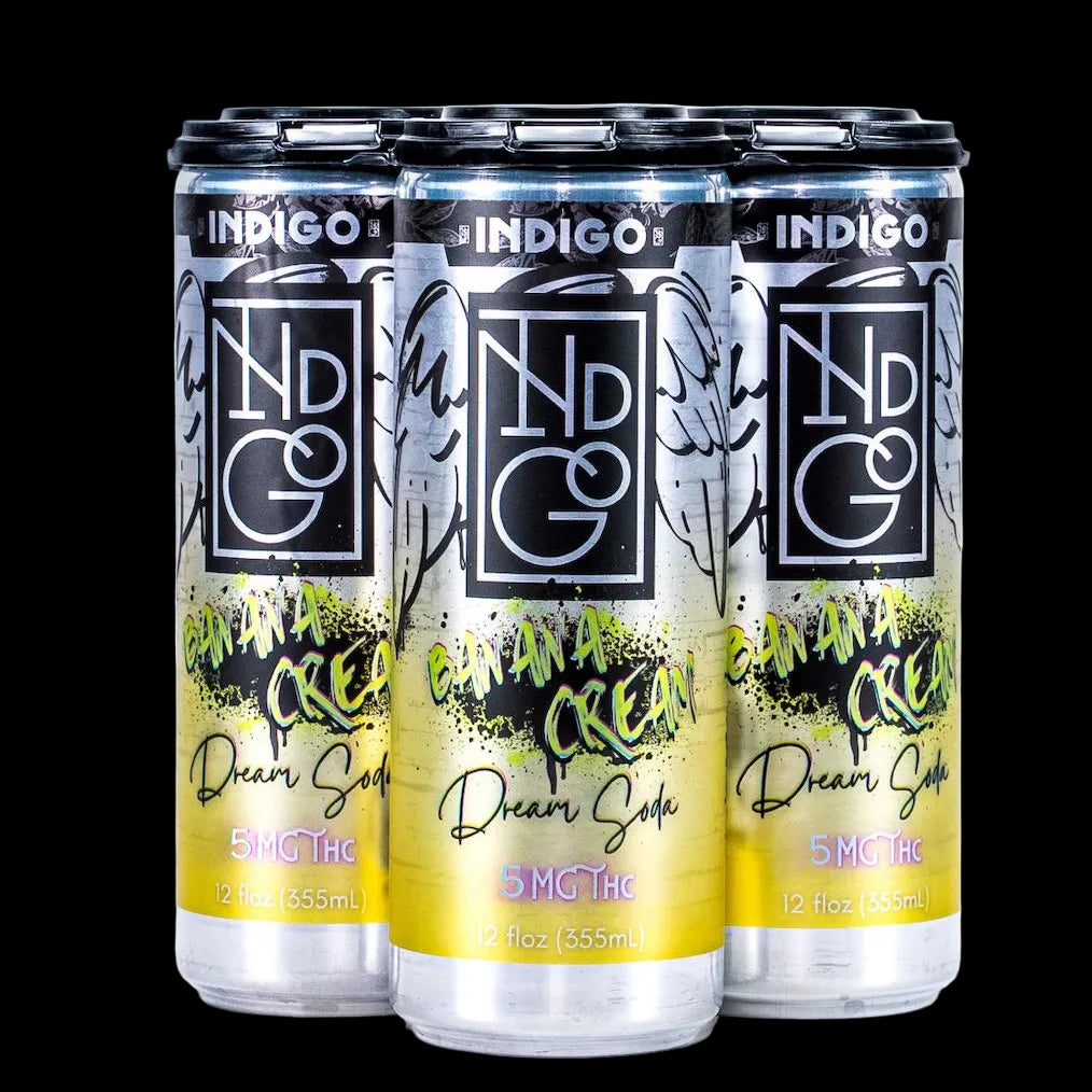 New! Indigo Banana Cream 5MG THC Dream Soda - Case of 24 - Mystic Journey Path