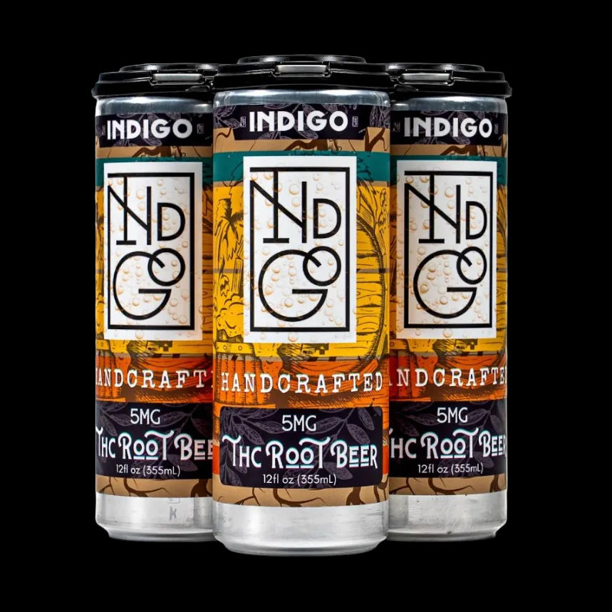 New! Indigo Hand Crafted 5MG THC The Root Beer Soda - Case of 24 - Mystic Journey Path