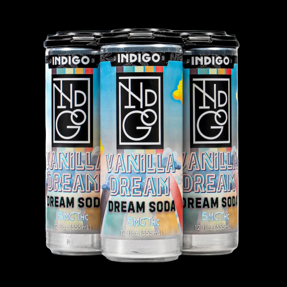 New! Indigo Vanilla Dream 5MG THC Dream Soda - Case of 24 - Mystic Journey Path