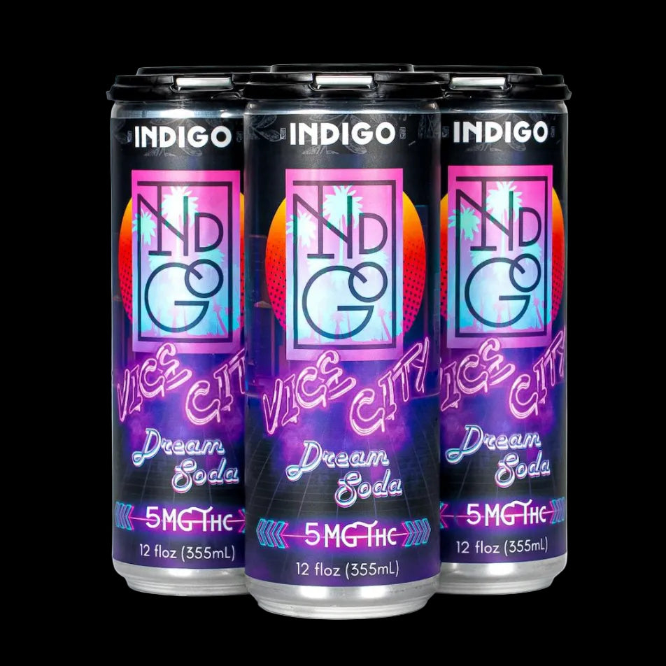 New! Indigo Vice City 5MG THC Dream Soda - Case of 24 - Mystic Journey Path