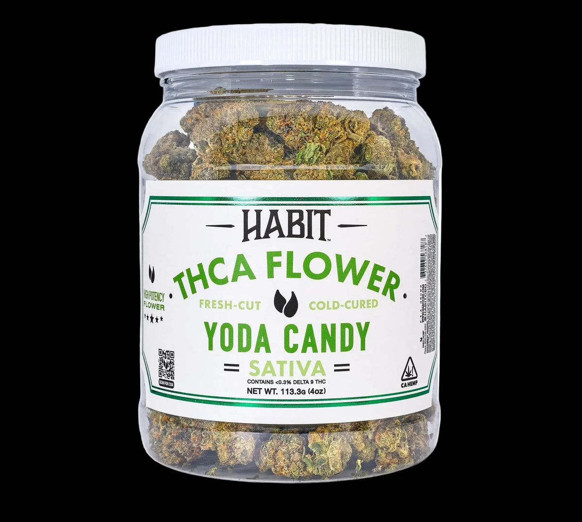 New! THCA Flower Jar Yoda Candy 4oz (Sativa) - BULK - Strawberry Mushroom Tablets - Case of 10 - Mystic Journey Path