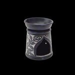 Oil Diffuser - Blue Soapstone Oil Burner Blue Rose 4.5" - Mystic Journey Path