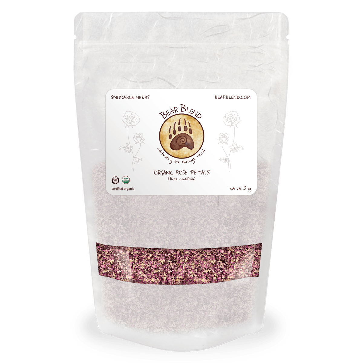 Organic Rose Petals - Smokable Herbs - Mystic Journey Path