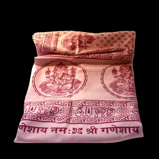Prabhuji Meditation Yoga Prayer Shawl - Ganesh - Peach Large  - Mystic Journey Path