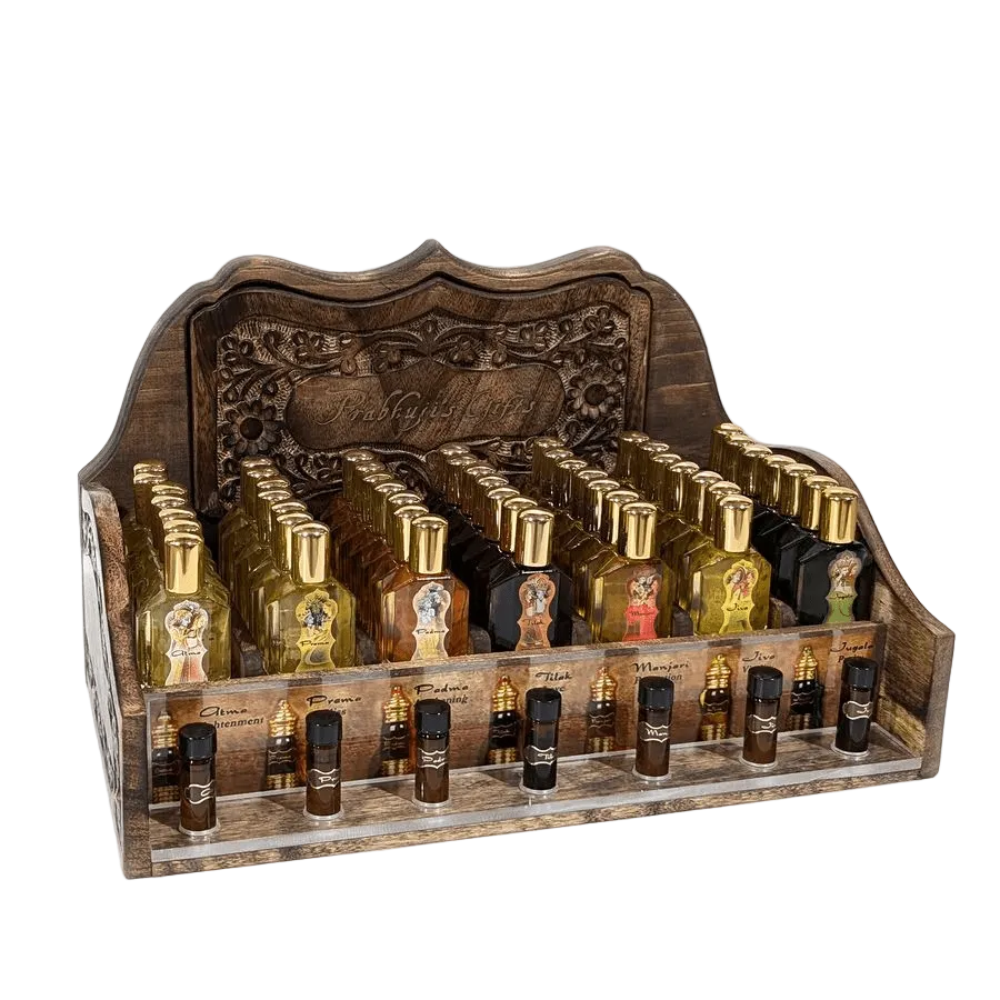 Prabhuji Display Rack - Empty stand for Attar 15 ml 49 bottles - Mystic Journey Path
