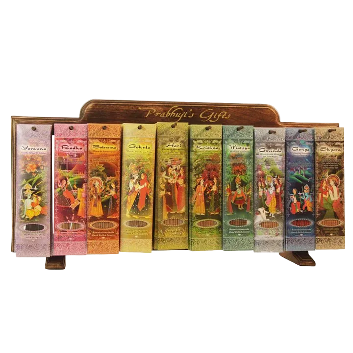 Prabhuji Display Rack - Horizontal - 10 Fragrances Incense Sticks - 130 Packs - Mystic Journey Path
