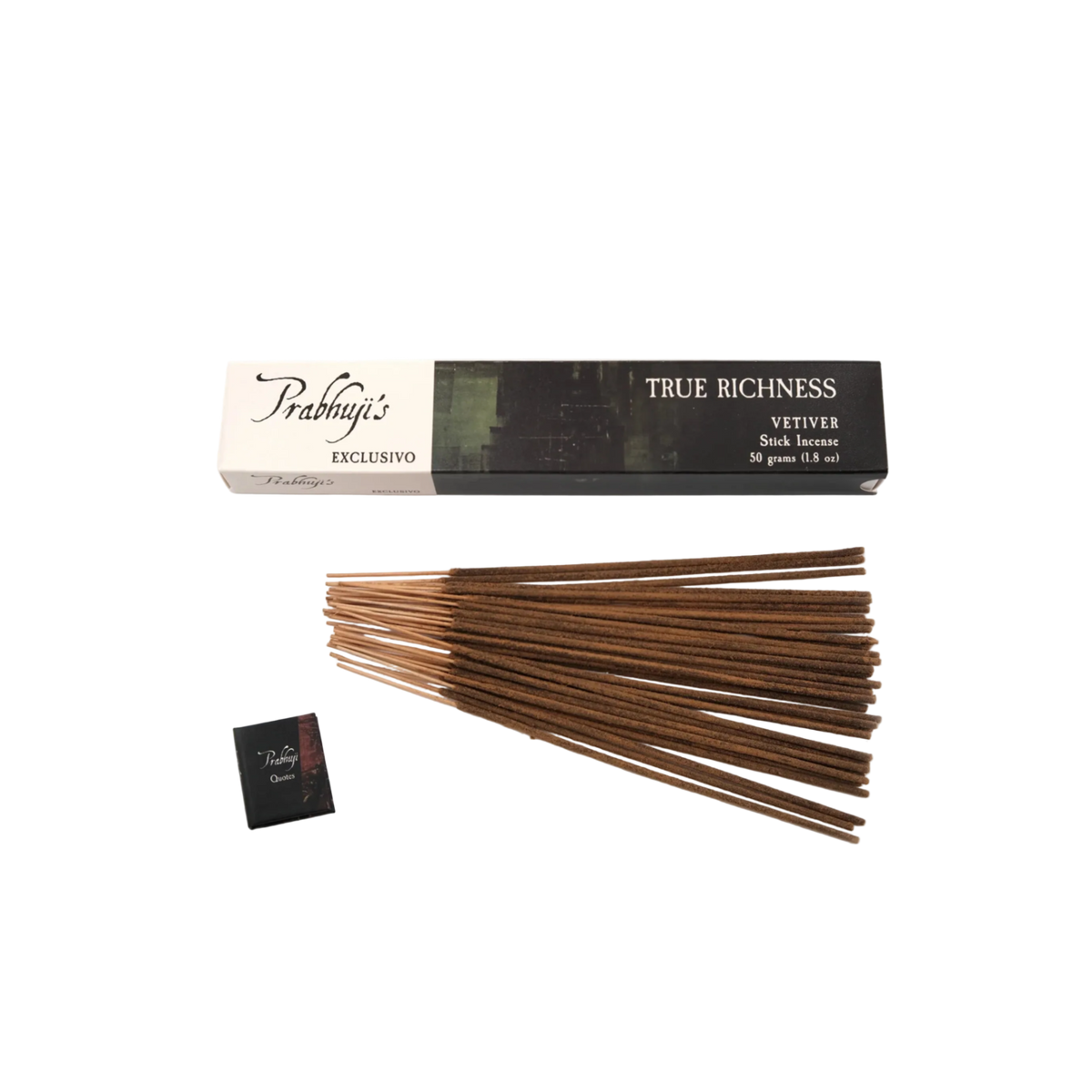 Prabhuji Incense Sticks Prabhuji's Exclusivo - True Richness - Vetiver - 50g pack - Mystic Journey Path