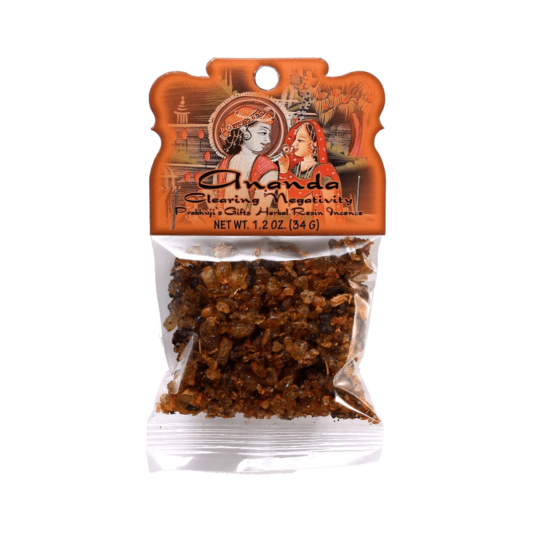 Prabhuji Resin Incense Ananda - Clearing Negativity - 1.2oz bag - Mystic Journey Path