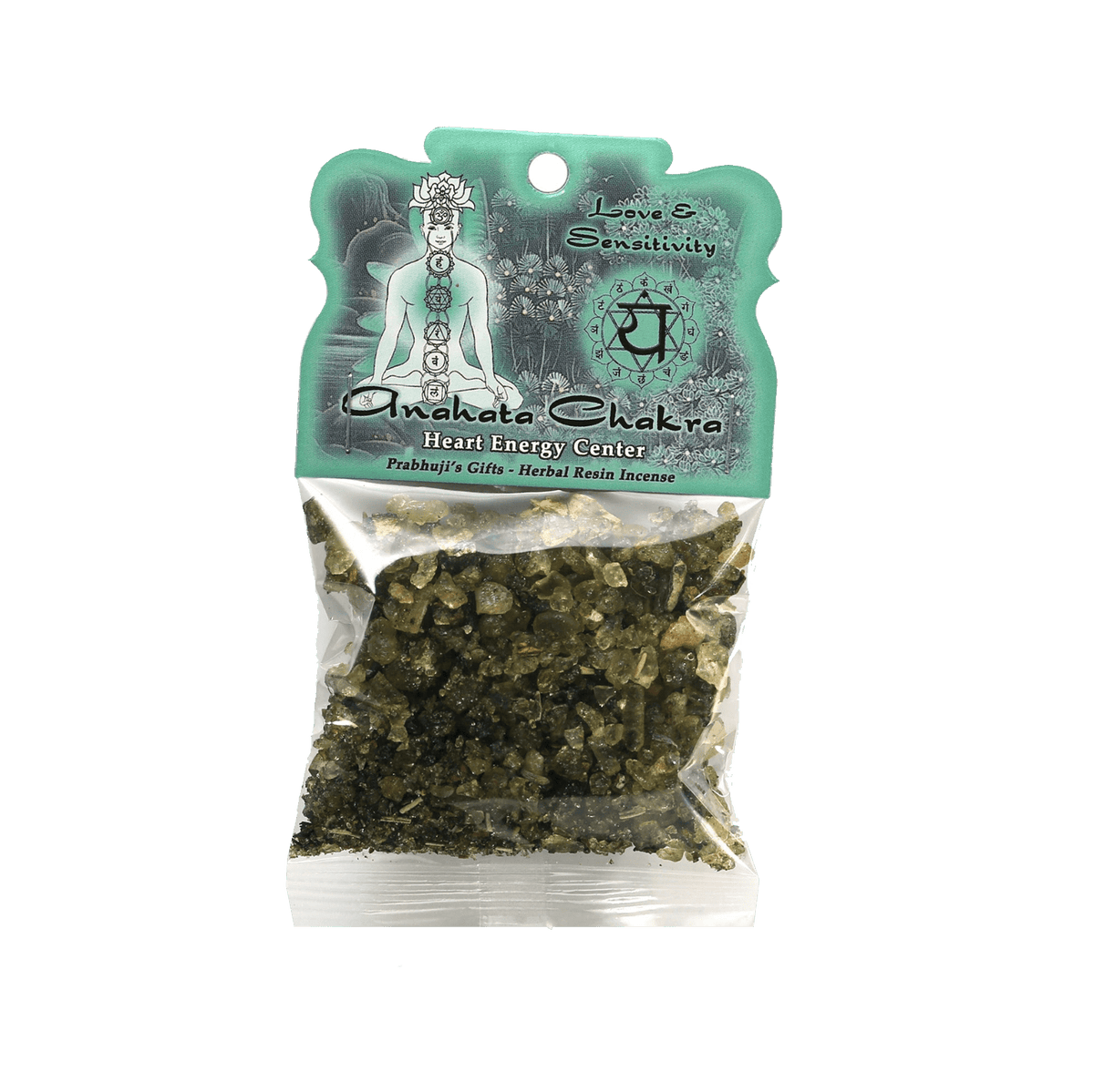 Prabhuji Resin Incense Heart Chakra Anahata - Love and Sensitivity - 1.2oz bag - Mystic Journey Path