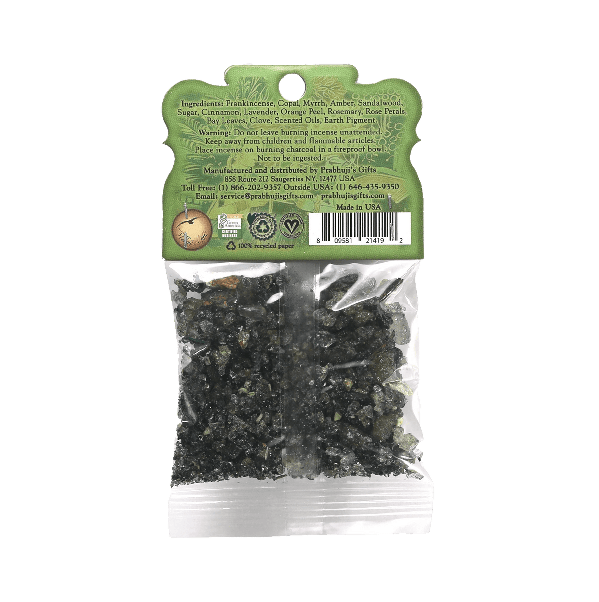 Prabhuji Resin Incense Lakshmi - Money and Prosperity 1.2oz Bag - Mystic Journey Path