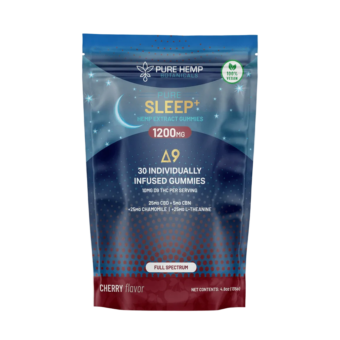 Pure Sleep+ Gummies 1200mg Delta 9 - Cherry COMING SOON - Tree Spirit Wellness