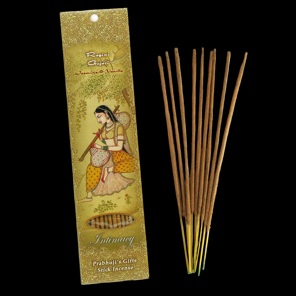 Prabhuji Incense Sticks Ragini Gujari - Jasmine and Vanilla - Intimacy - Mystic Journey Path