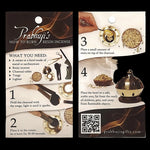 Resin Incense - how to burn instructions - tear - off 100 sheet pad - Shelf talker - Mystic Journey Path