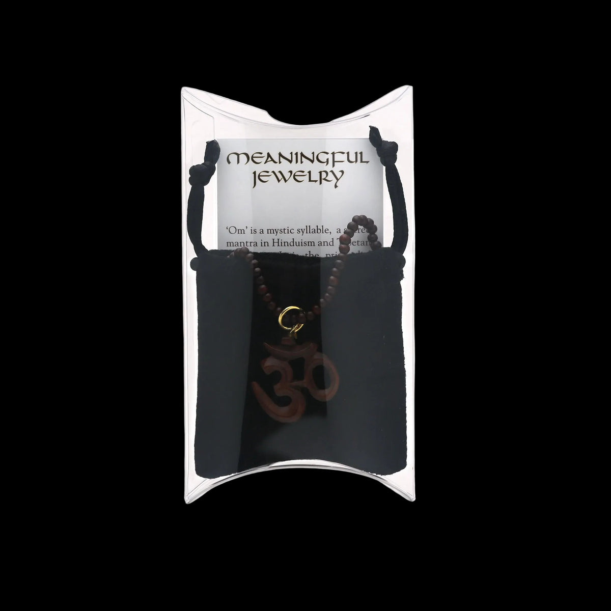 Prabhuji Meaningful Jewelry b Rosewood OM Necklace- Mystic Journey Path
