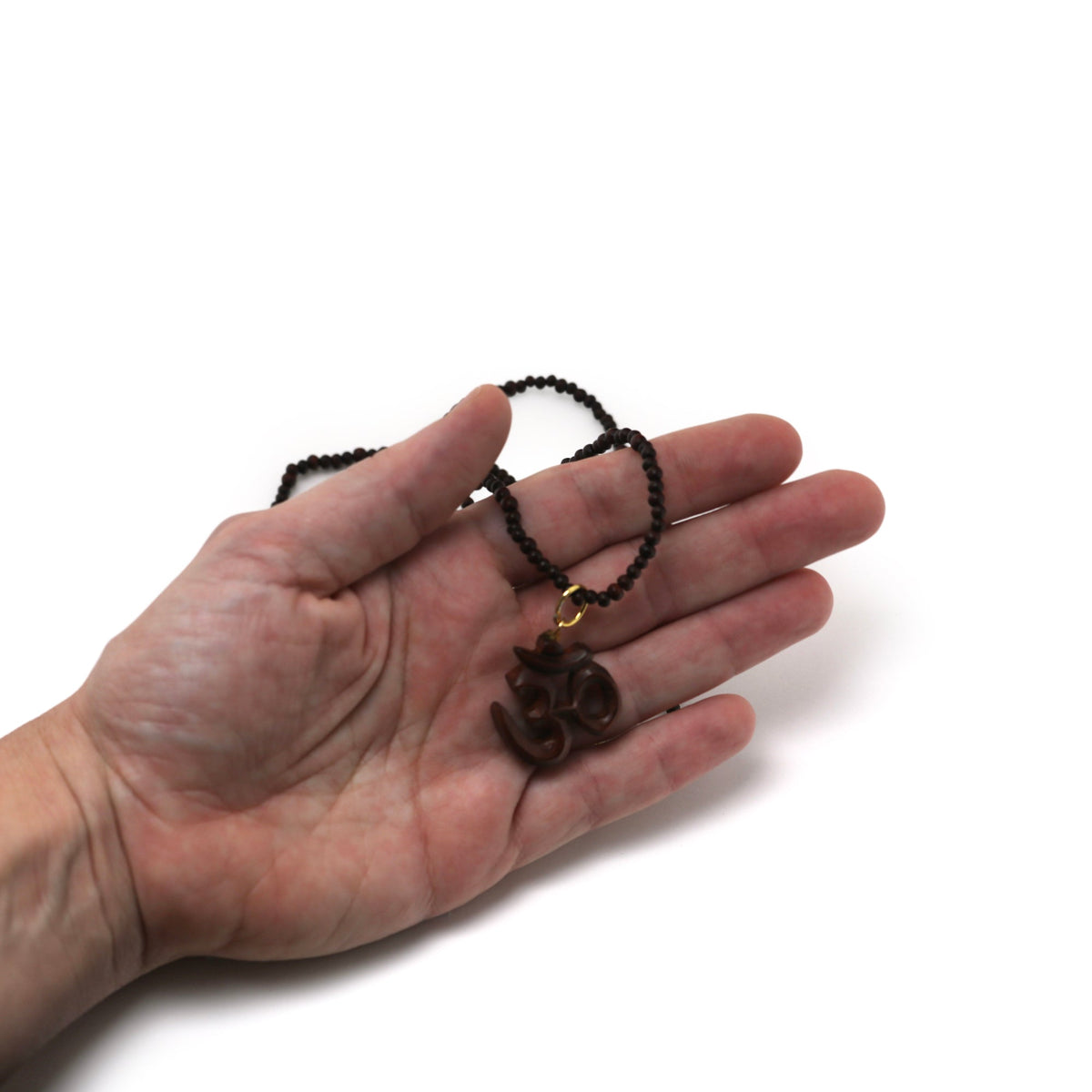 Prabhuji Meaningful Jewelry b Rosewood OM Necklace- Mystic Journey Path