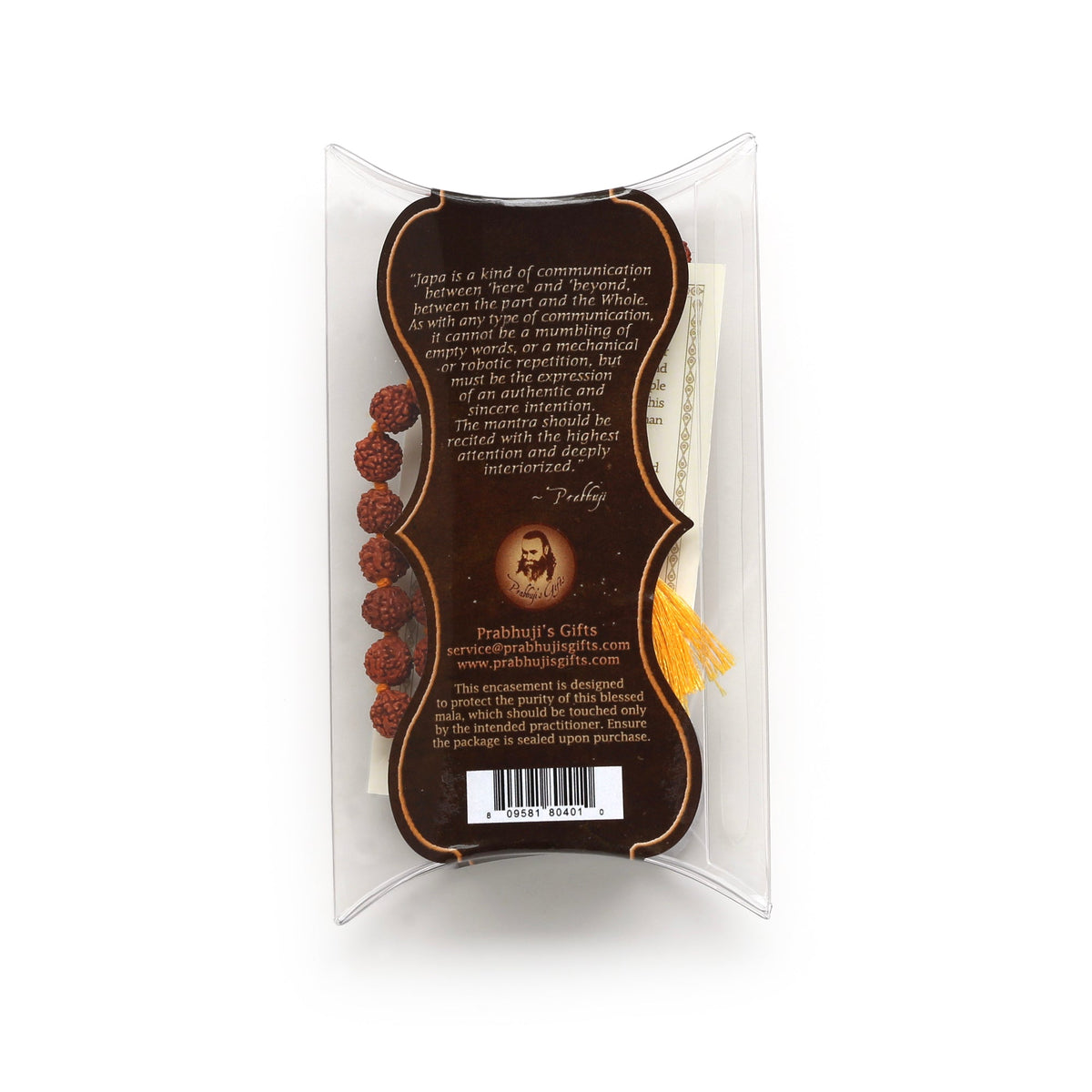 Prabhuji Prayer Mala Beads - Rudraksha - 108 Prayer Beads  - Mystic Journey Path