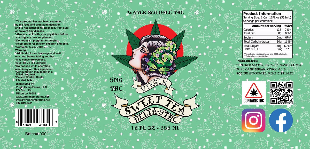 Sweet Tea 12oz 5mg Delta 9 THC (Case of 24) - Tree Spirit Wellness