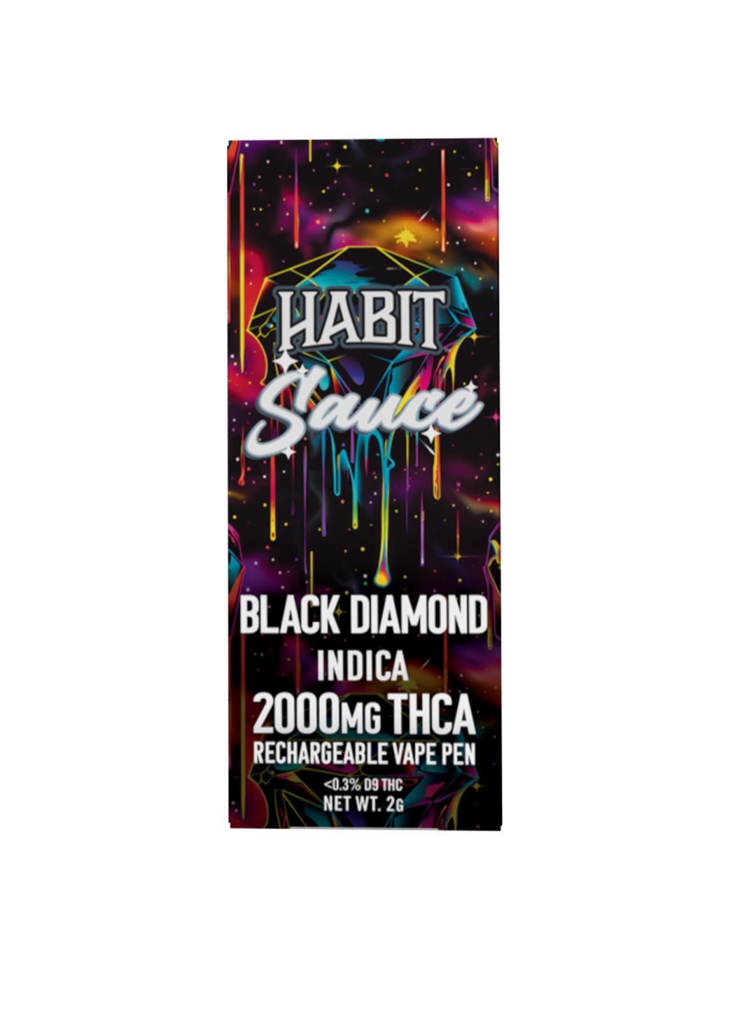 THCA 2000mg 10pk Rechargeable Vape - Black Diamond (Indica) - Mystic Journey Path