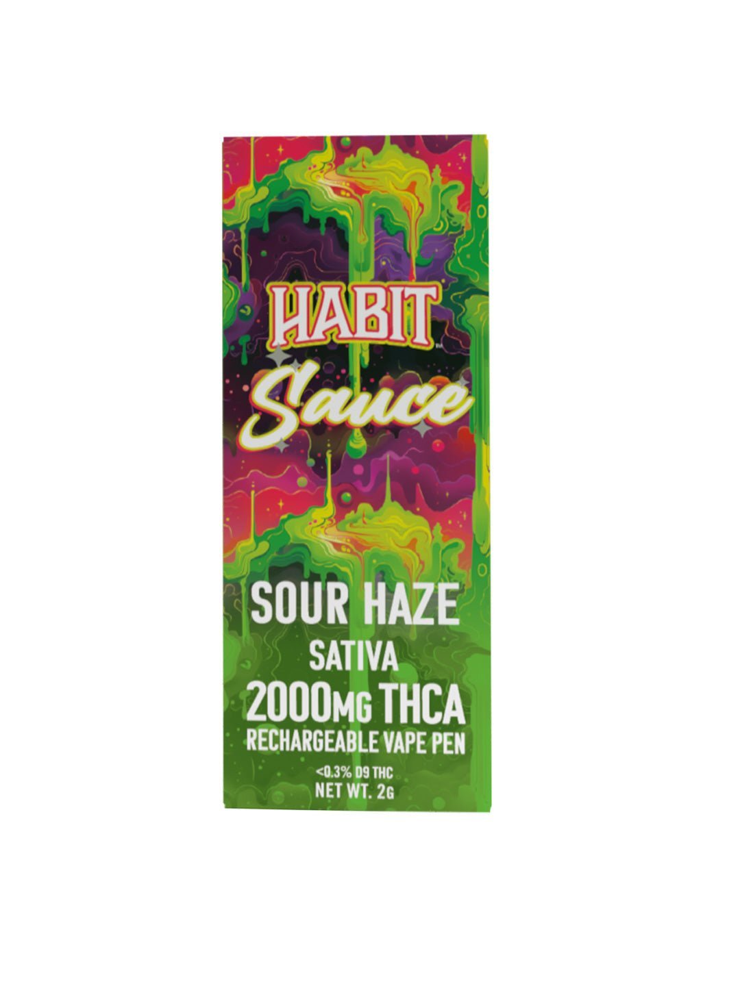 THCA 2000mg 10pk Rechargeable Vape - Sour haze (Sativa) - Mystic Journey Pathv