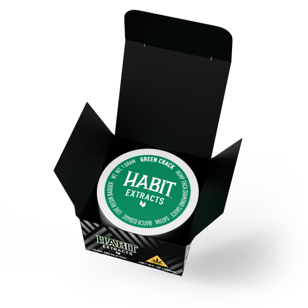 THCA Diamond Sauce Concentrate 1g Green Crack (Sativa) 10pk display case - Mystic Journey Path