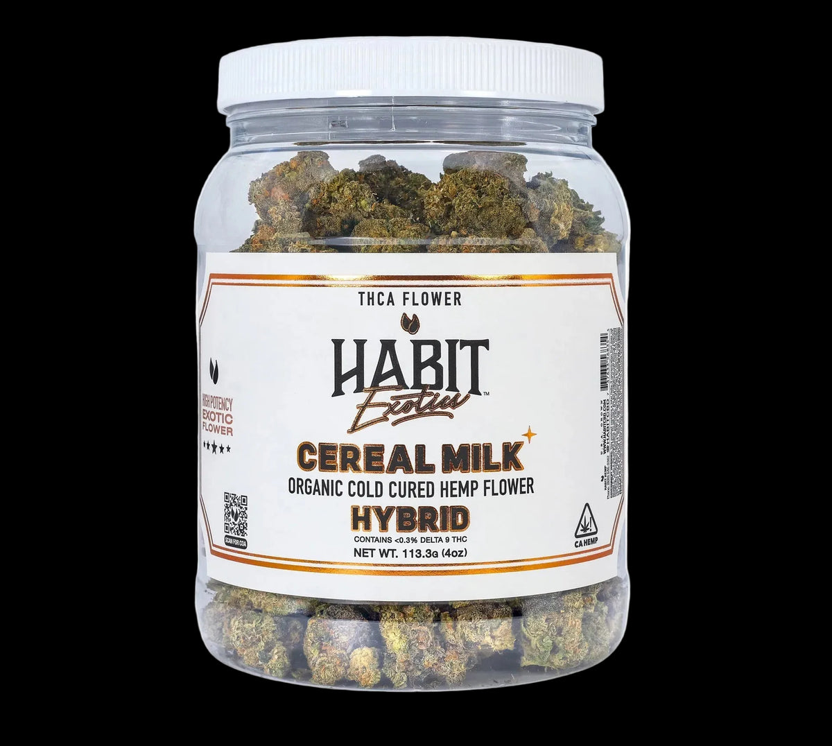 THCA Exotics Flower Jar Cereal Milk 4oz (Hybrid) - BULK - Strawberry Mushroom Tablets - Case of 10 - Mystic Journey Path