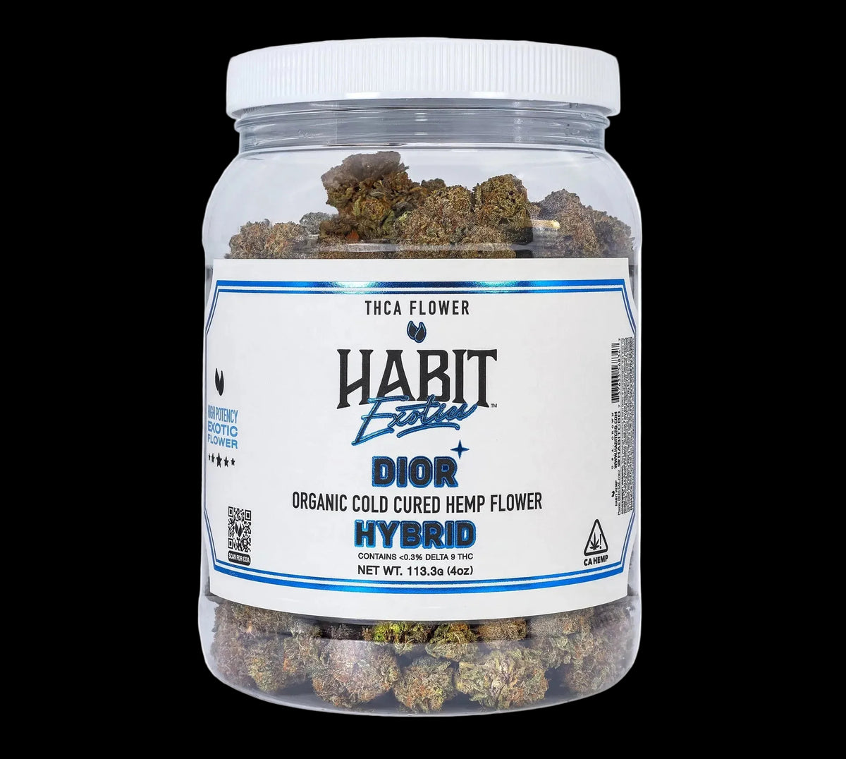 THCA Exotics Flower Jar Dior 4oz (Hybrid) - BULK - Strawberry Mushroom Tablets - Case of 10 - Mystic Journey Path