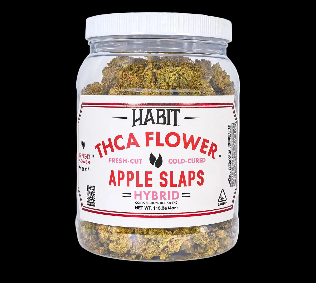 THCA Flower Jar Apple Slaps 4oz (Hybrid) - Strawberry Mushroom Tablets - Case of 10 - Mystic Journey Path