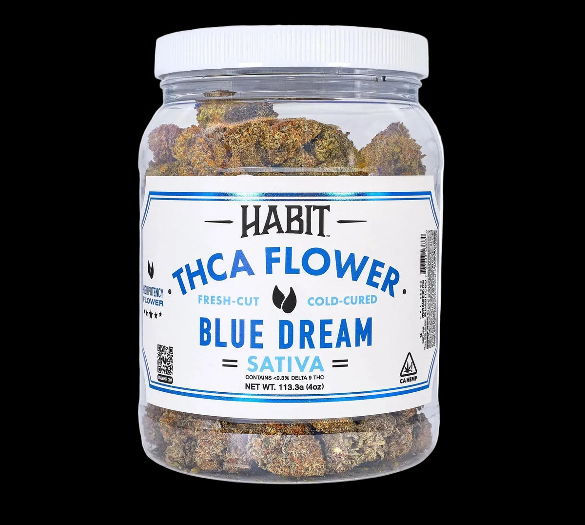 THCA Flower Jar Blue Dream 4oz (Sativa) - Strawberry Mushroom Tablets - Case of 10 - Mystic Journey Path