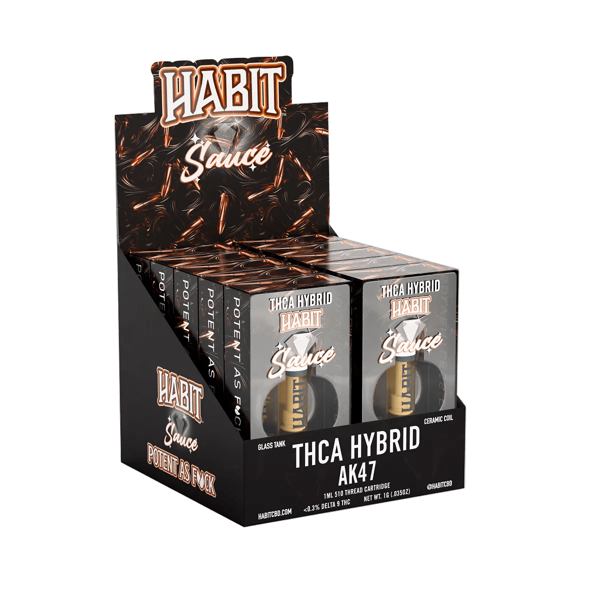 THCA Live Resin 510 Cartridge - AK-47 1g (Hybrid) - 10 Pack - Mystic Journey Path