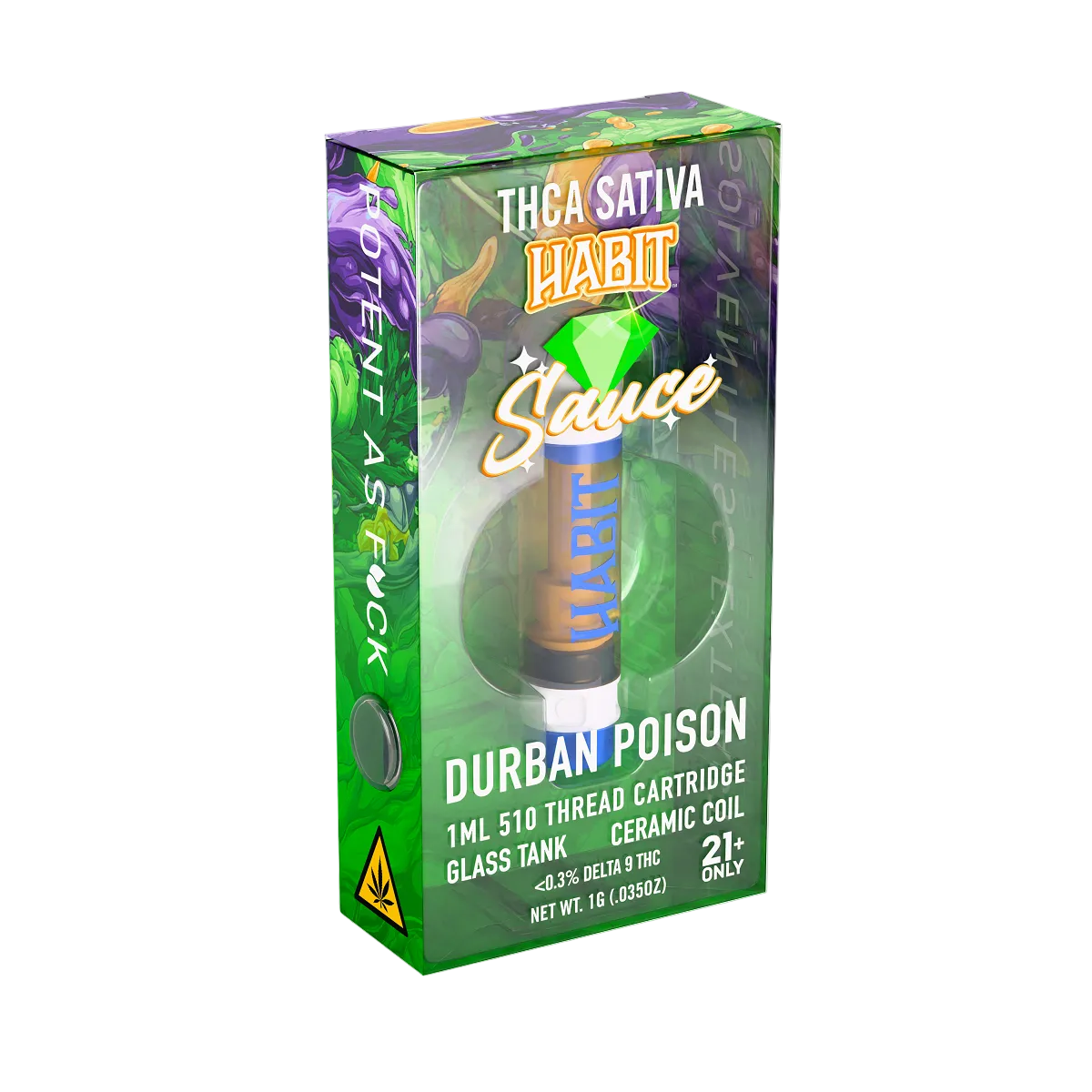 THCA Live Resin 510 Cartridge – Durban Poison 1g (Sativa) - 10 Pack - Mystic Journey Path
