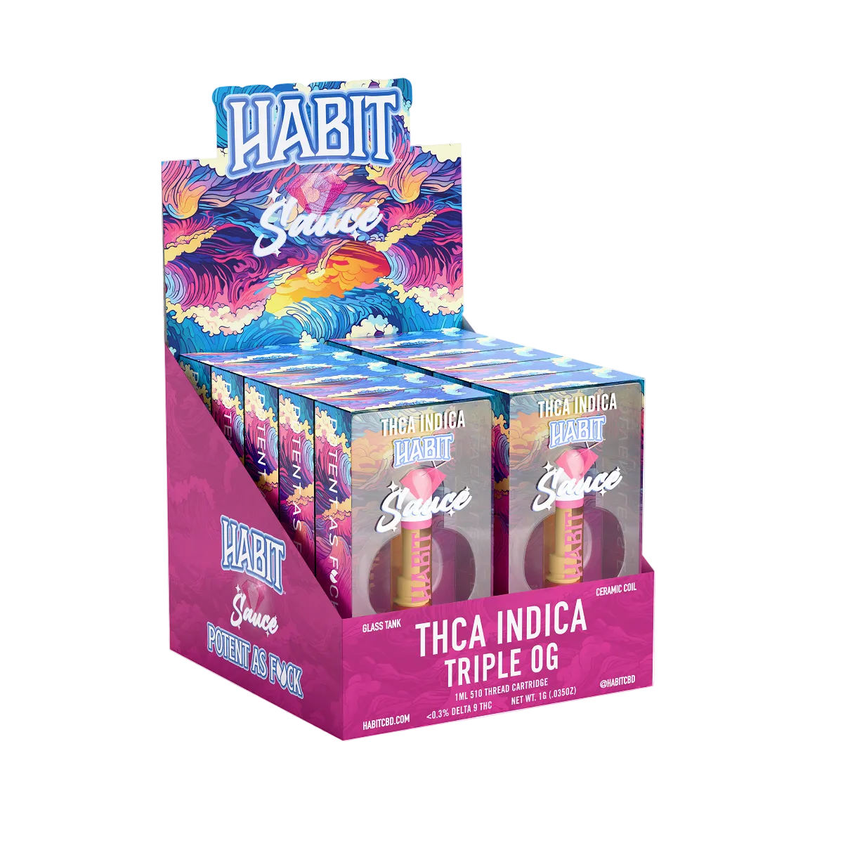 THCA Live Resin 510 Cartridge - Triple OG 1g (Hybrid) - 10 Pack - Mystic Journey Path