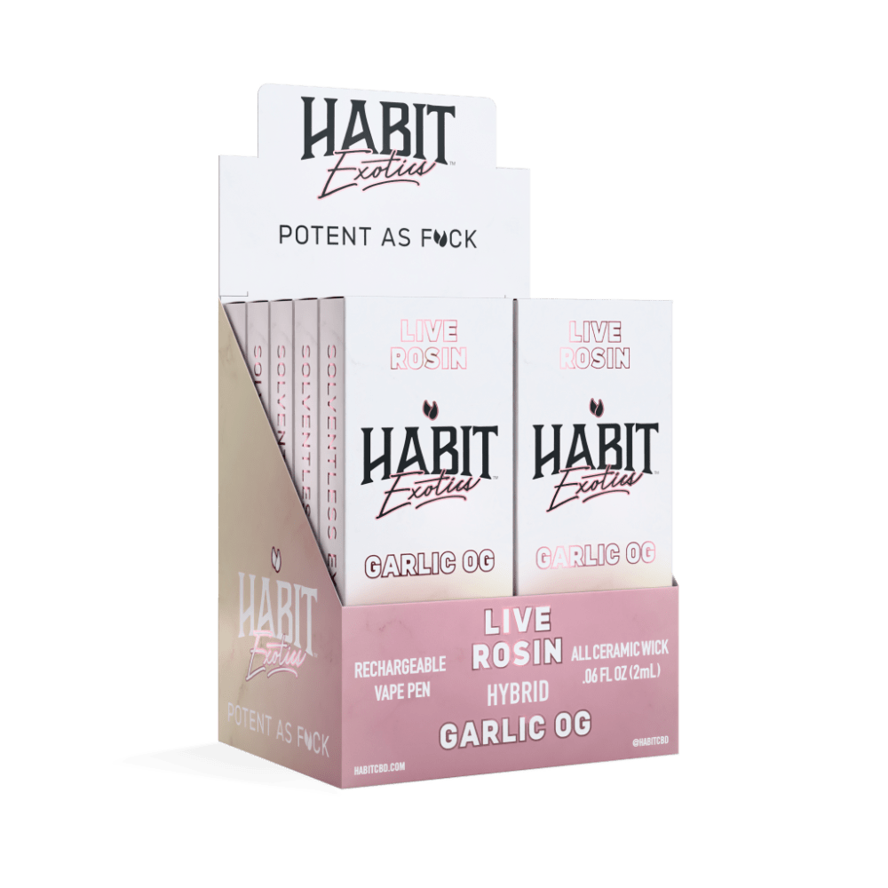 THCA Live Rosin Rechargeable Vape - OG Garlic 2g (Hybrid) - 10 Pack - Mystic Journey Path