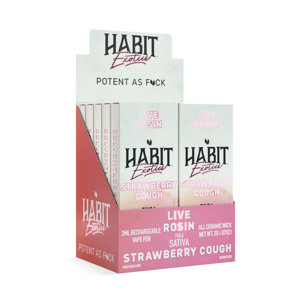 THCA Live Rosin Rechargeable Vape - Strawberry Cough 2g (Sativa) - 10 Pack - Mystic Journey Path